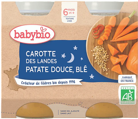 Petits Pots Carotte Patate Douce dès 6 mois BIO